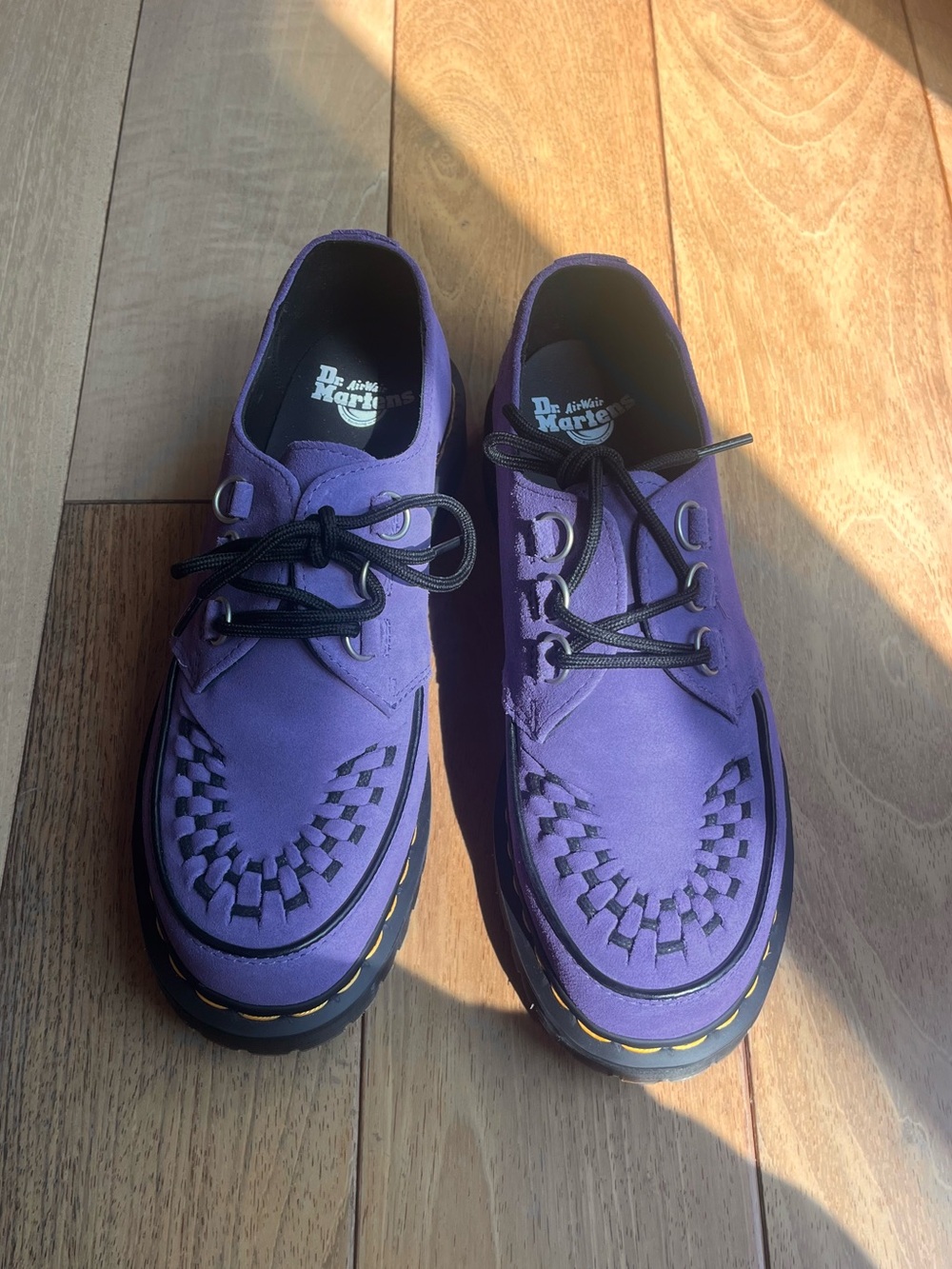 NWOB DR. MARTENS Ramsey Woven Suede Creepers Shoes Purple Men’s Size 10